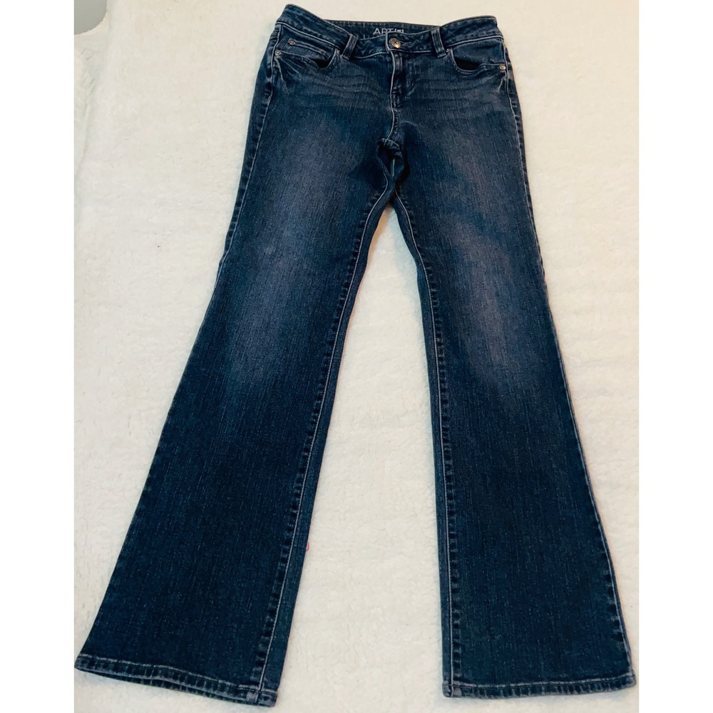 Apt. 9 Womens Bootcut Jeans Dark Wash Studded Back Pockets Size 6